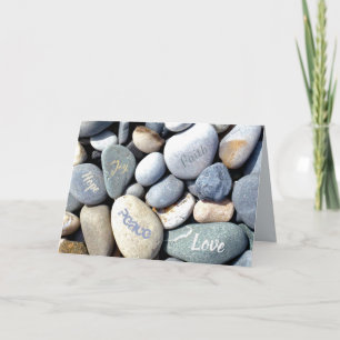 Christliche Werte Joy Hope Peace Faith Liebe Kies Feiertagskarte