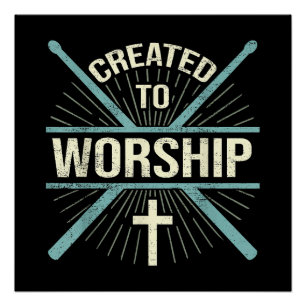 Christliche Worship-Band, die zur Anbetung des Dru Poster