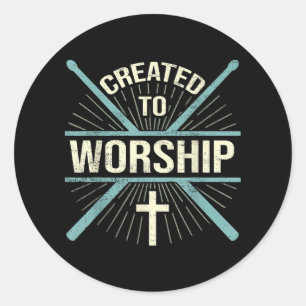 Christliche Worship-Band, die zur Anbetung des Dru Runder Aufkleber