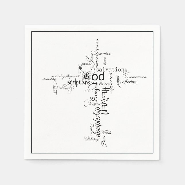 christliche Worte Kreuz Papiertücher Serviette (Vorderseite)