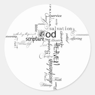 Christliche Worte Runder Aufkleber