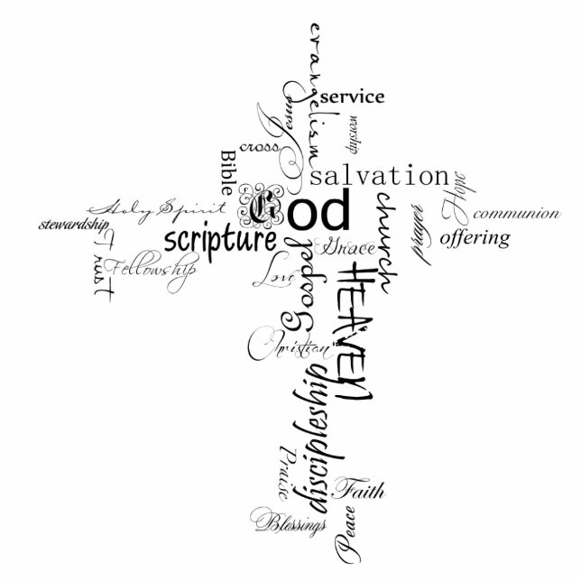 Christliche Wörter Kreuzmagnet Fotoskulptur Magnet (Vorne)