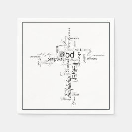 christliche Wörter Kreuzpapier Servietten