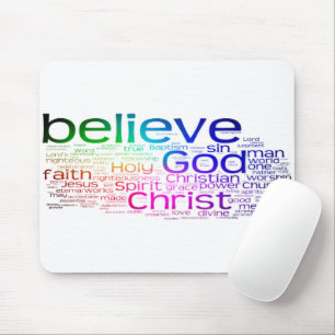 Christliche Wortwolke Mousepad