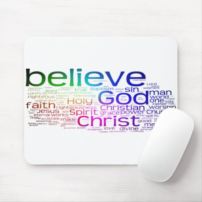 Christliche Wortwolke Mousepad (Mit Mouse)