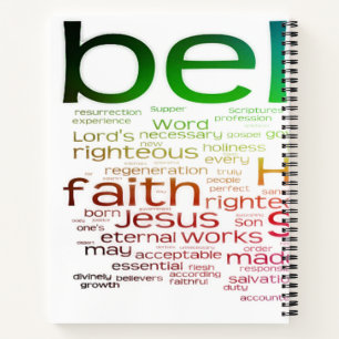 Christliche Wortwolke Notizbuch