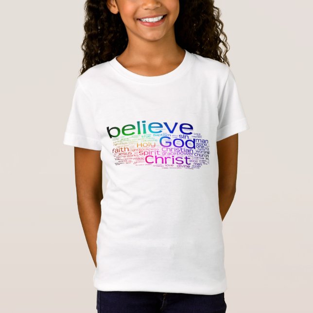 Christliche Wortwolke T-Shirt (Vorderseite)