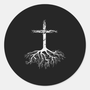 Christliche Wurzel deines Glaubens an Jesus Christ Runder Aufkleber