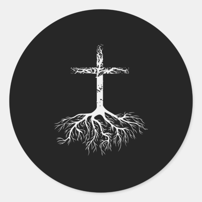 Christliche Wurzel deines Glaubens an Jesus Christ Runder Aufkleber (Vorderseite)