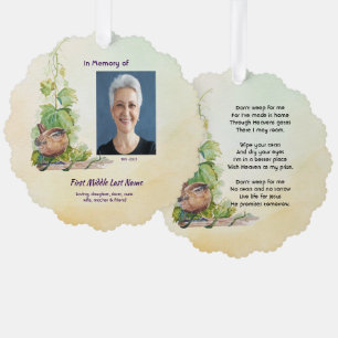Christliche Zaunkönig-Vogel-Weinreben-Andenken-Ged Ornament Karte