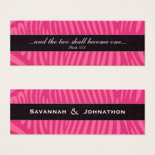 Christliche Zebra Fuchsia und rosa Wedding Tag