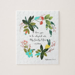 Christliche Zitat-Kunst - Ephesians 1:4 - 5 Puzzle