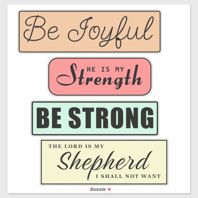 Christliche Zitate Aufkleber (Blatt)