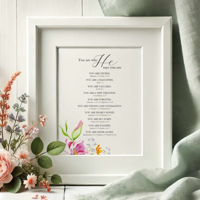 Christliche Zitate für Frauen (Faith based gifts for her bible verses and watercolor flowers by Victoria Grigaliunas DoTellABelle )