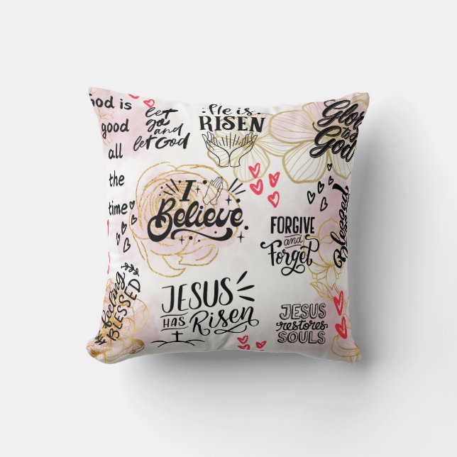 Christliche Zitate Pillow Kissen (Vorderseite)