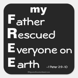 Christliche Zitate Quadratischer Aufkleber