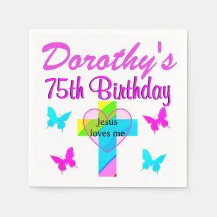 CHRISTLICHEN 75. ZOLL GEBURTSTAG NAPKINS SERVIETTE