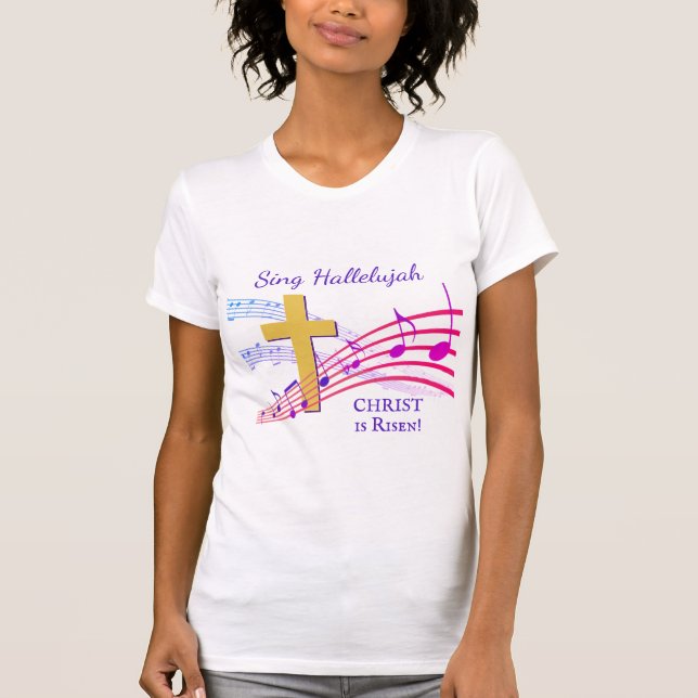 Christlichen HALLELUJAH CHRIST IST RISEN OsterMAH T-Shirt (Vorderseite)