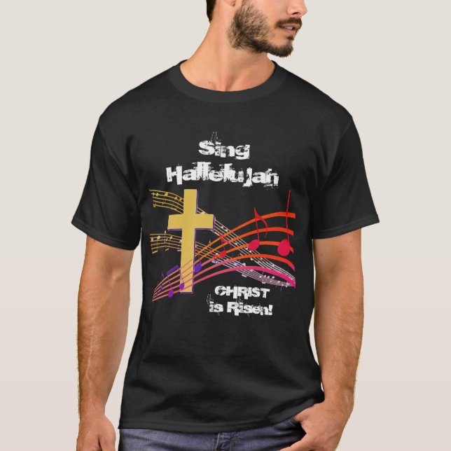 Christlichen HALLELUJAH CHRIST IST RISEN OsterMAH T-Shirt (Vorderseite)