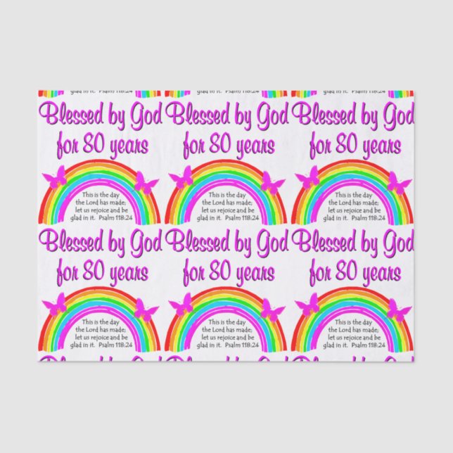 CHRISTLICHER 80. GEBURTSTAG SEIDENPAPIER (Vorderseite)