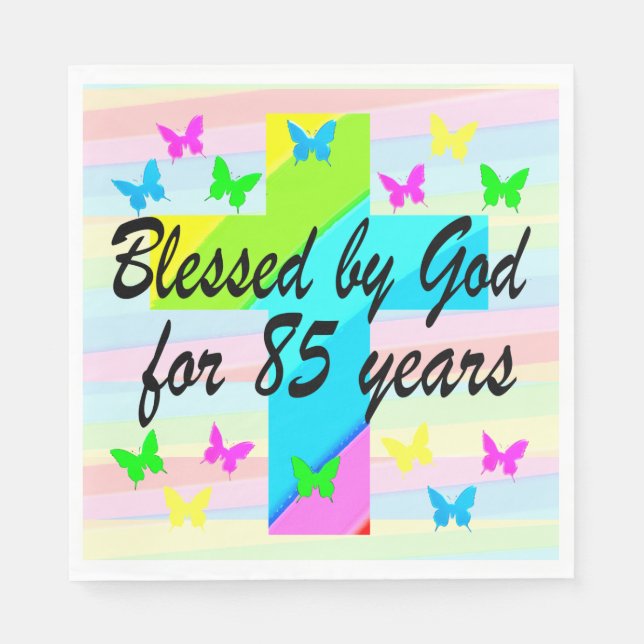 CHRISTLICHER 85. GEBURTSTAG NAPKINS SERVIETTE (Vorderseite)