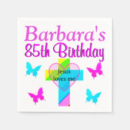 CHRISTLICHER 85. GEBURTSTAG PERSONALISIERTE NAPKIN SERVIETTE
