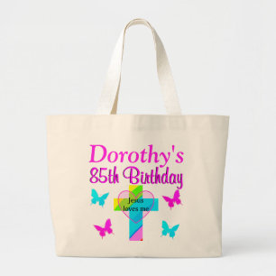 CHRISTLICHER 85. GEBURTSTAG PERSONALISIERTER TOTE JUMBO STOFFBEUTEL
