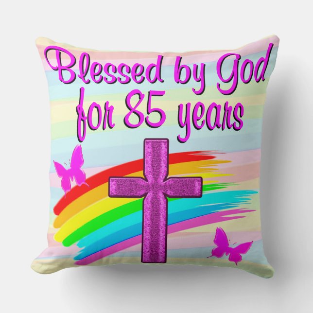 CHRISTLICHER 85. GEBURTSTAGSBLESSINGS PILLOW KISSEN (Vorderseite)