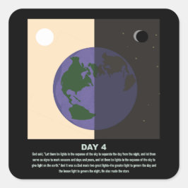 christlicher abstrakter minimaler Tag4 s1 Quadratischer Aufkleber