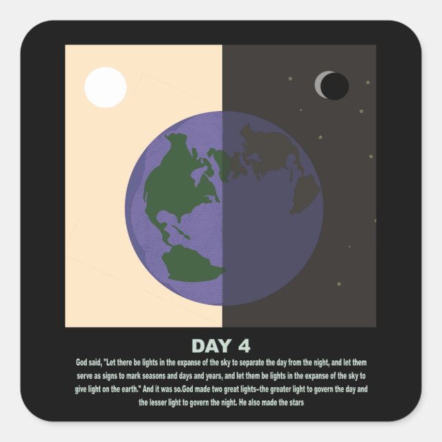 christlicher abstrakter minimaler Tag4 s1 Quadratischer Aufkleber (Vorderseite)