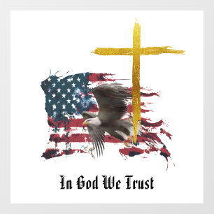 *~* Christlicher Adlerfahne Veteran AP16 Fensteraufkleber
