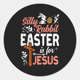 Christlicher alberner Hase Ostern für Jesus Männer Runder Aufkleber