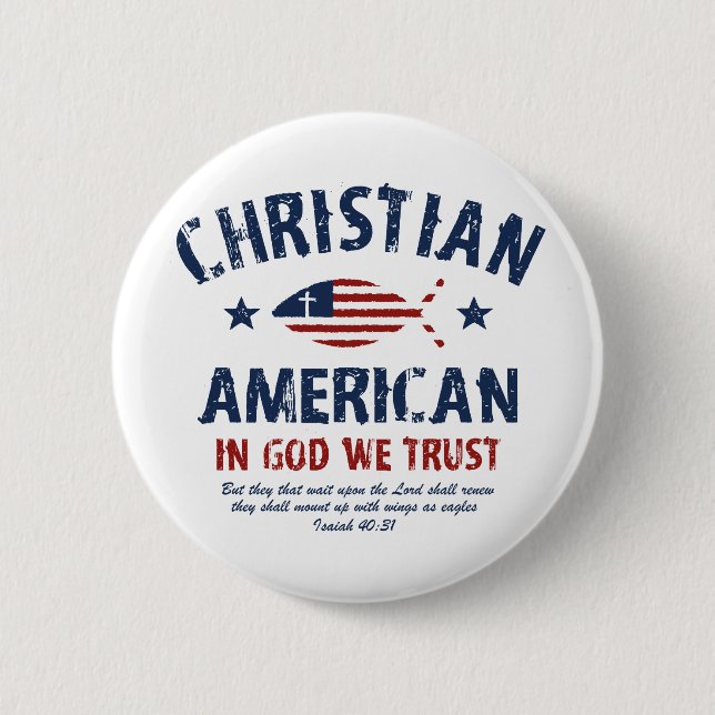 Christlicher Amerikaner Button (Vorderseite)