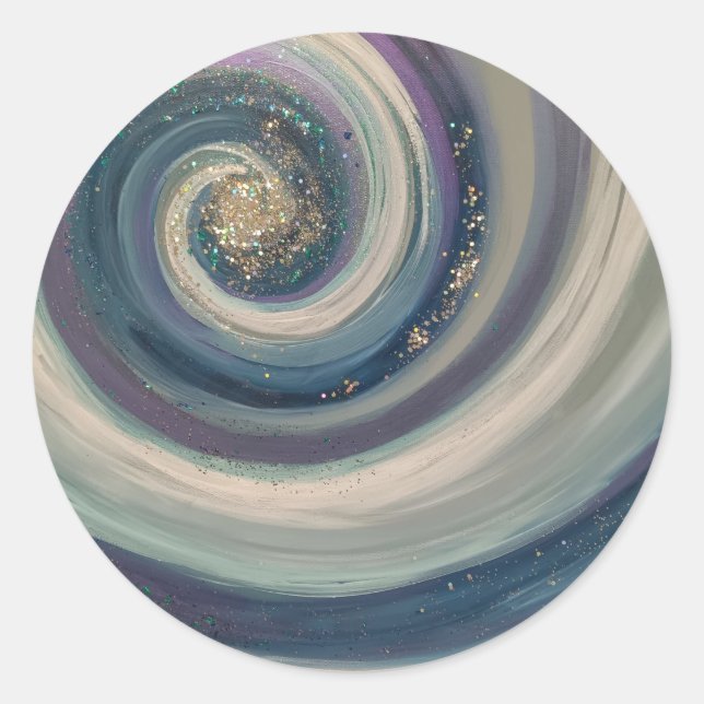 Christlicher Aufkleber Abstraktes Gebet Art Blue S (Vorderseite)