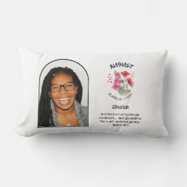 Christlicher AUGUST Geburtsmonat Blume NAME FOTO Lendenkissen