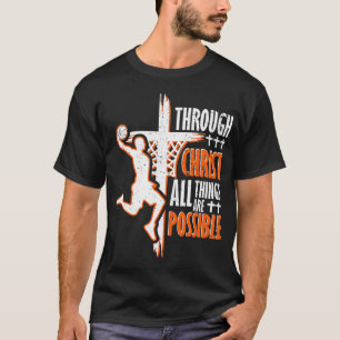 Christlicher Basketball Jesus Christus Basketball  T-Shirt