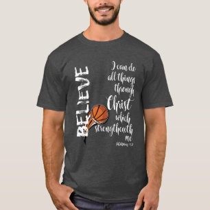 Christlicher Basketball mit I kann alles Verse T-Shirt