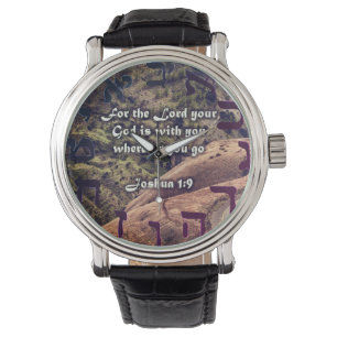Christlicher Bibel-Uhr-Joshua-1:9 Hebräer Jesus Armbanduhr