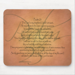Christlicher Bibel-Vers des Psalm-23 KJV Mousepad