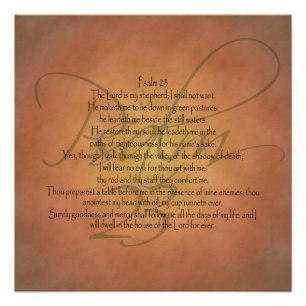 Christlicher Bibel-Vers des Psalm-23 KJV Poster