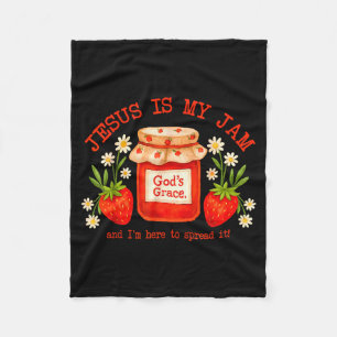 Christlicher Bibelvers Glaube Erdbeere Jesus ist m Fleecedecke