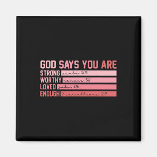 Christlicher Bibelvers Gott sagt, du bist Valentin Magnet