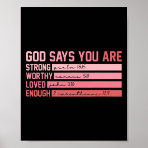 Christlicher Bibelvers Gott sagt, du bist Valentin Poster