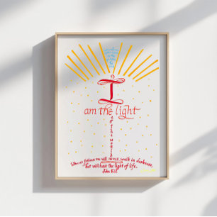 Christlicher Bibelvers Jesus Johannes 8,12 Poster