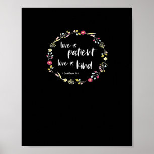 Christlicher Bibelvers Liebe ist geduldig Liebe is Poster