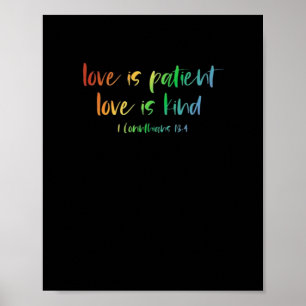 Christlicher Bibelvers Liebe ist geduldig Liebe is Poster