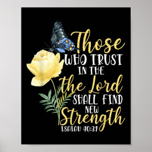 Christlicher Bibelvers Schmetterling Rose Blume Je Poster