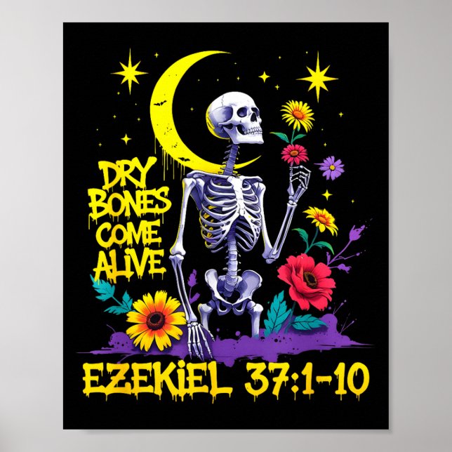 Christlicher Bibelvers Trockene Knochen werden leb Poster (Vorne)