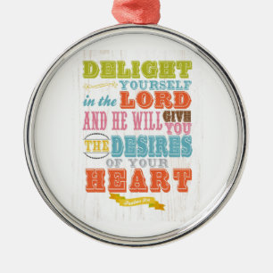 Christlicher biblischer Bibelvers - Psalm 37:4 Ornament Aus Metall