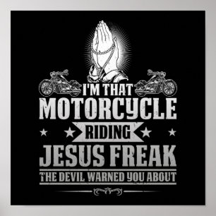 Christlicher Biker Ich bin der Motorrad fahrende J Poster